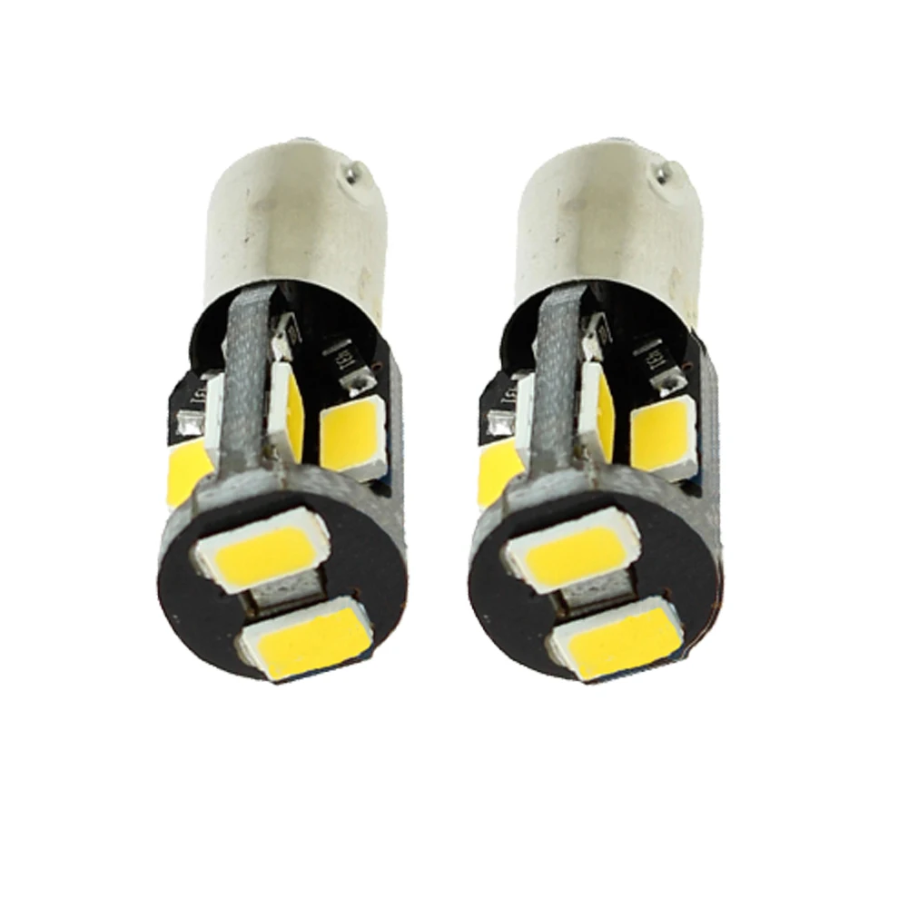CQD светильник 2шт BA9S T4W светодиодный для двери с башней 10 SMD 5730 12V DC белый теплый