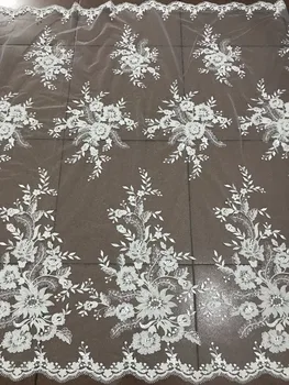 

Fashionable S-11878 Embroidered Tulle Fabric for bridal dress Nigerian Lace Fabric with full beads