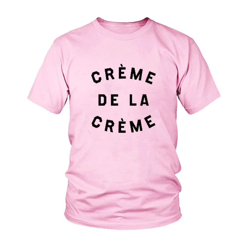 CREME DE LA женская футболка с буквенным принтом цвет белый черный хлопковая