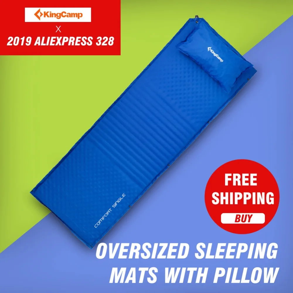 

Kingcamp Outdoor Camping Mattress Oversized Sleeping Mats with Pillow Family Sleeping Pads Durable Foldable Cushion198x63x4cm