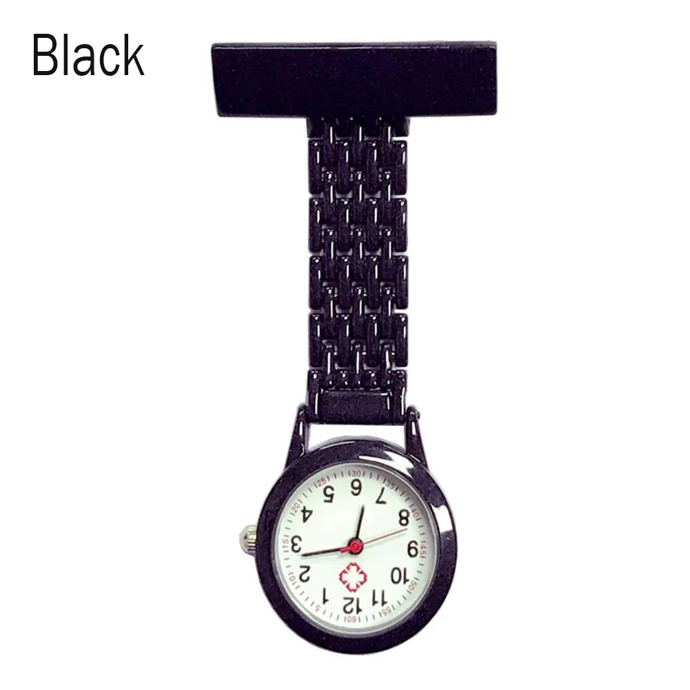 Кварцевые часы для медсестры, брошь, карманная брошь, зажим, медицинские карманные часы для медсестер TT@ 88 - Цвет: Черный