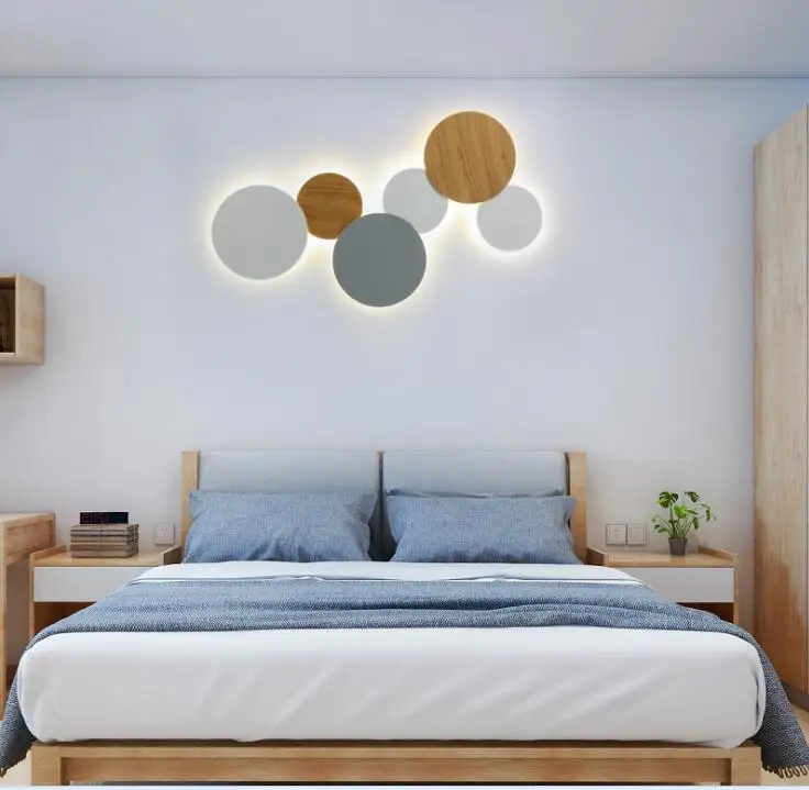 Kaufen Nördlichen Europa Wand lampe Runde Kreative Eisen Beleuchtung Schwarz Weiß Dekoration Wohnzimmer Schlafzimmer Korridor Mode Moderne
