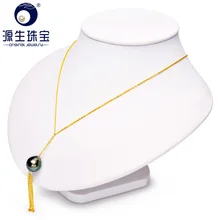 [YS] КАПЛЕВИДНАЯ подвеска 12-13 мм из тахитянского жемчуга ожерелье из стерлингового серебра 925 пробы