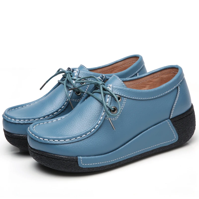JZZDDOWN genuína mulher sapatos de Couro plataforma