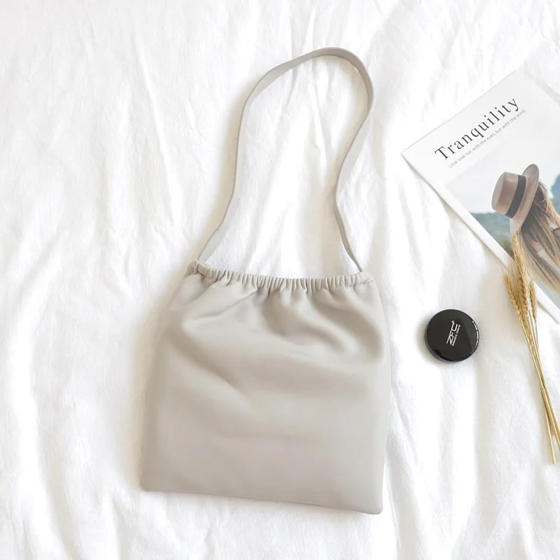 Женская качественная сумка на плечо с клапаном из искусственной кожи, маленькая сумка-кошелек для женщин, женская повседневная простая мини открытая сумка через плечо - Цвет: Серый