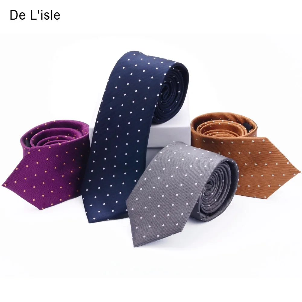 

Jacquard Silk College Campus Necktie 7cm Narrow Skinny Slim Tie University Student Preppy Style Youth Student Polka Dot Striped