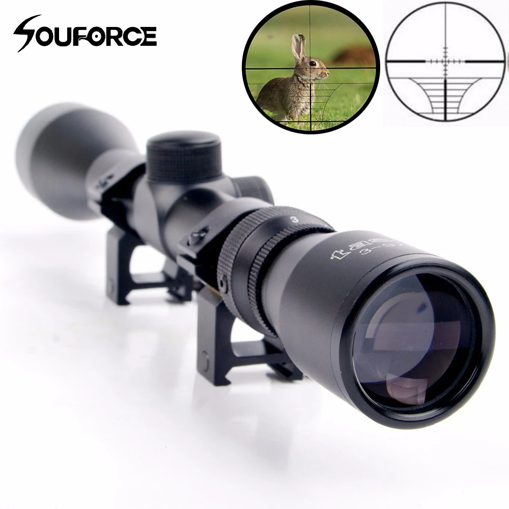 

3-9x40 Hunting Riflescope Air Gun Sight Scope with 20mm Rail Mount Picatinny Rail Accessory