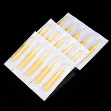 Чернила татуировки иглы питания 50 шт./кор. желтые Пластик одноразовые иглы татуировки Советы Лидер продаж Насадки для татуировок tg3134