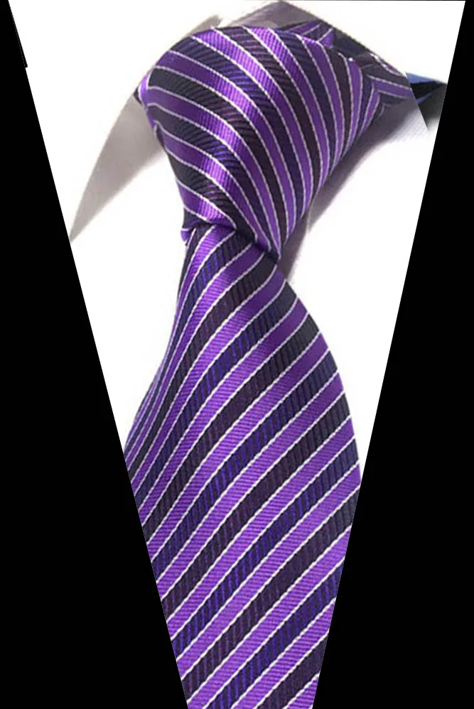 

New Slim Luxury Tie 100% Silk Jacquard Woven Ties For Men 8cm Striped Neckties Man's Neck Tie For Wedding Business