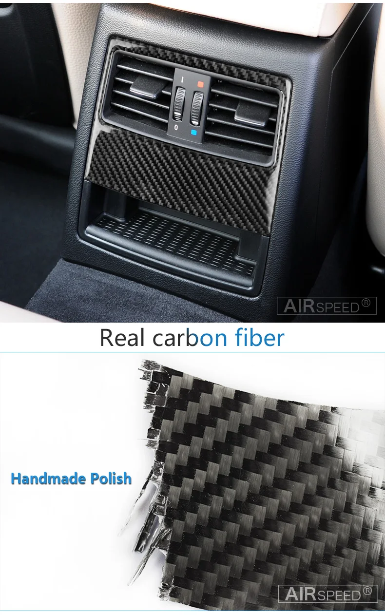  BMW E90 3 Series Accessories 2005-2012 Carbon Fiber Car Interior Rear Air Conditioning Outlet Vent Cover Trim Decor (8)