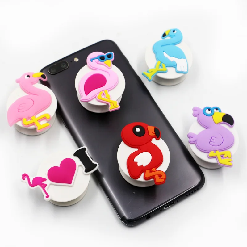 Вечерние резиновые подставки для телефона с изображением русалки, единорога, динозавра, фламинго, ленивых, вечерние украшения для взрослых и детей, вечерние украшения - Цвет: random flamingo