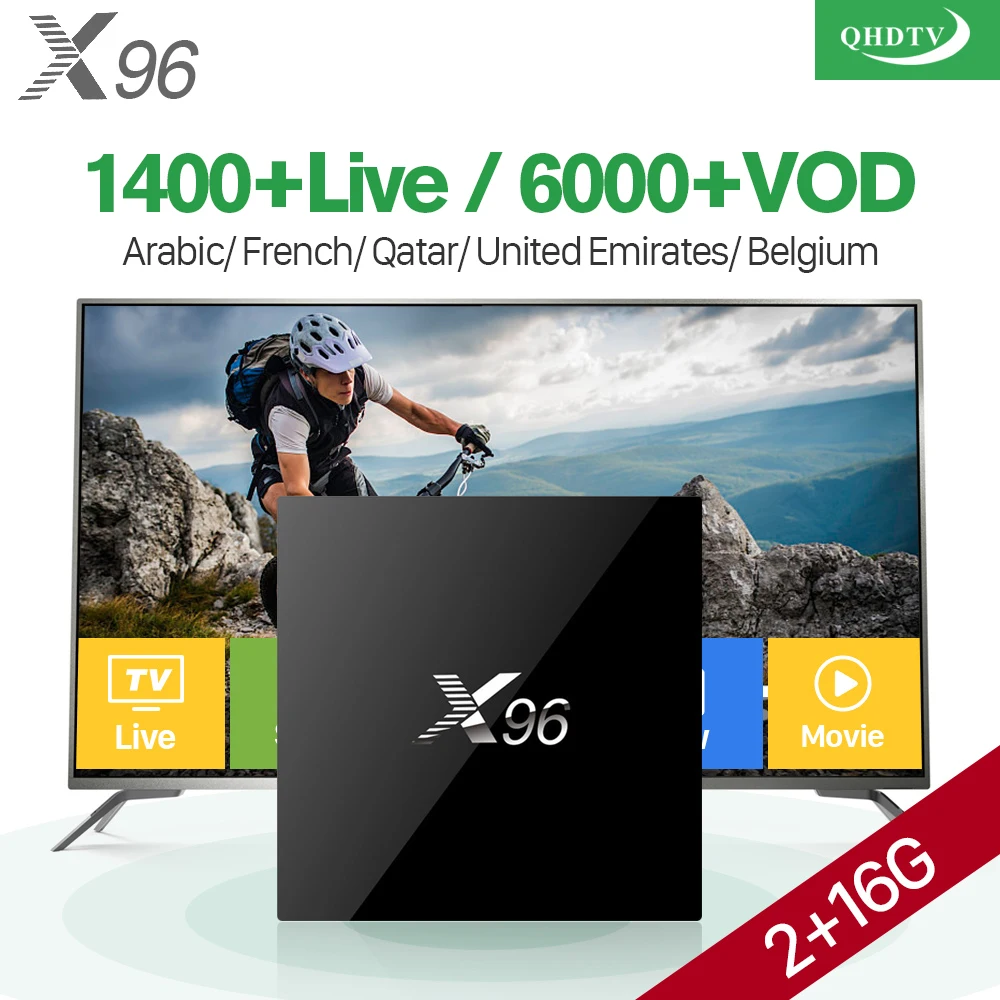 

X96 Arabic France IPTV Receiver Android S905X TV Box 2G/16G 2.4GHz WIFI 4K*2K With QHDTV IPTV Belgium France Arabic IP TV