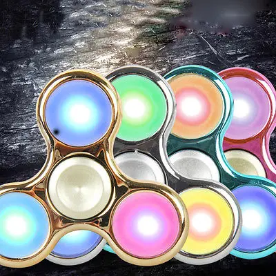 Newest LED light Fidget Glowing Hand Spinner Finger Toys EDC Focus Gyro For Autism ADHD