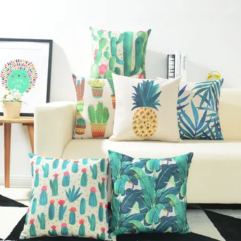 

American style Watercolor painted Simple modern Pillow Cover Home Decorative Pillows Linen Pillow Case Office Sofa Cushion Cover