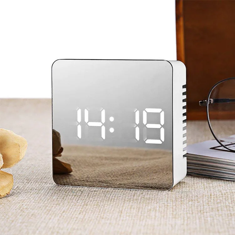 

LED Digital Alarm Clock Mirror Digital Clock LED Snooze Night Lights Temperature Table Clocks USB Despertador Home Decor