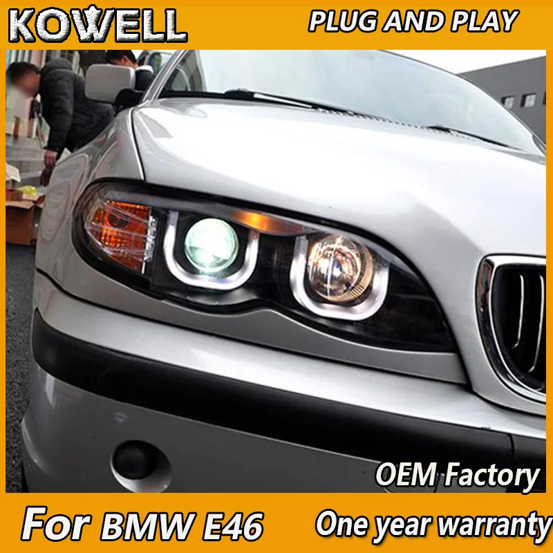 KOWELL Car Styling for E46 318 320 325 330 Headlights 2001 2004 E46 LED