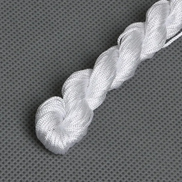 24 м китайский узел Макраме Веревка проволочный Корд с резьбой для DIY ожерелье браслет плетеная веревка многоцветная на выбор - Цвет: White