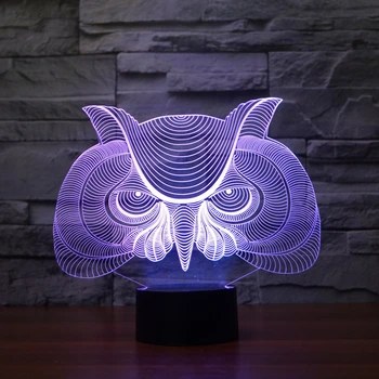 

OWL 3D Night Light RGB Changeable Mood Lamp LED Light DC 5V USB Decorative Table Lamp Novelty Lighting Home Decor