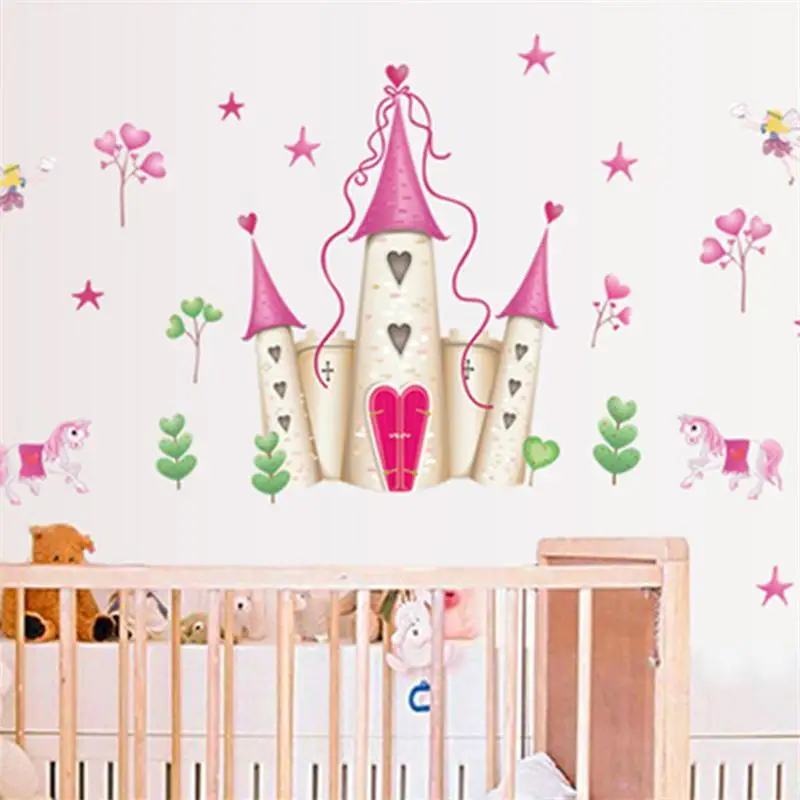 

% Removable DIY Princess Castle Star Fantasy Girls Bedroom Wall Sticker Decorative Kids Baby Nursery Home Decor Decal Mural Art