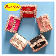DHL! BestKid стильные сумки для маленьких девочек кожаные кружевные жемчужные сумочки Дети Мини бренд кошелек мешок SMT068D