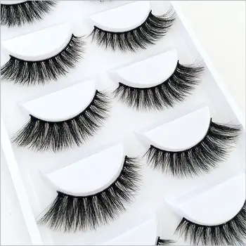 

NEW 5 pairs 100% Real Mink Fake Eyelashes 3D Natural False Eyelashes 3d Mink Lashes Soft Eyelash Extension Makeup Kit Cilios 206