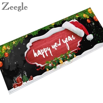 

Zeegle Christmas Anti-Slip Hallway Carpet Outdoor Entrance Door Mat Kids Room Bedroom Bedside Floor Mat Kitchen Area Rug