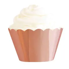 8pcs/pack Glitter Rose Gold Party Cupcake Cake Decor Wrappers Kids Baby Shower Birthday Wedding Party Decoration Supplies