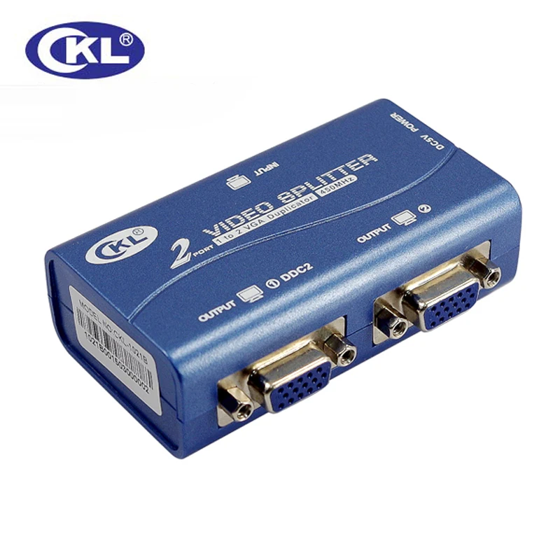 Высококачественный преобразователь CKL 2 порта VGA адаптер Сплиттер 450MHz 2048*1536 Sup Port s