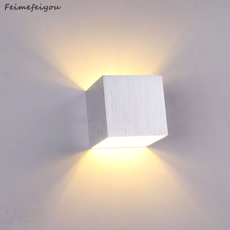 

feimefeiyou 4pc/lot 85V ~ 265V 3W LED wall lighting 7 color option+Aluminum finished led wall lamp Square indoor wall light