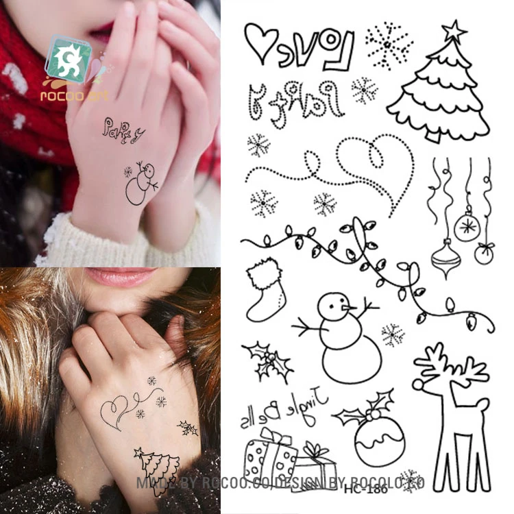 Hc 186 Mujeres Sexy Falso Predisenado Tatuaje Pegatinas Dibujo Negro Invierno Navidad Diseno Temporarios De Transferencia De Agua Del Tatuaje Pegatinas Tattoo Sticker Black Tattoo Stickerfake Tattoos Stickers Aliexpress