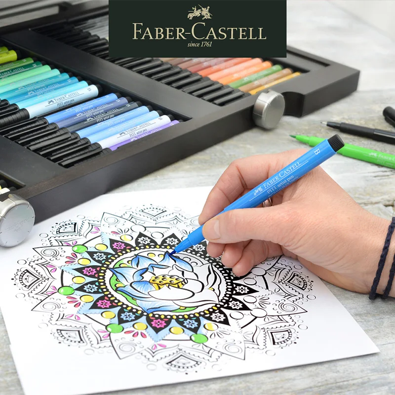Фломастеры Faber catell для художника индийские чернила Pitt B 6 'Basic/terra/landscape/grey'