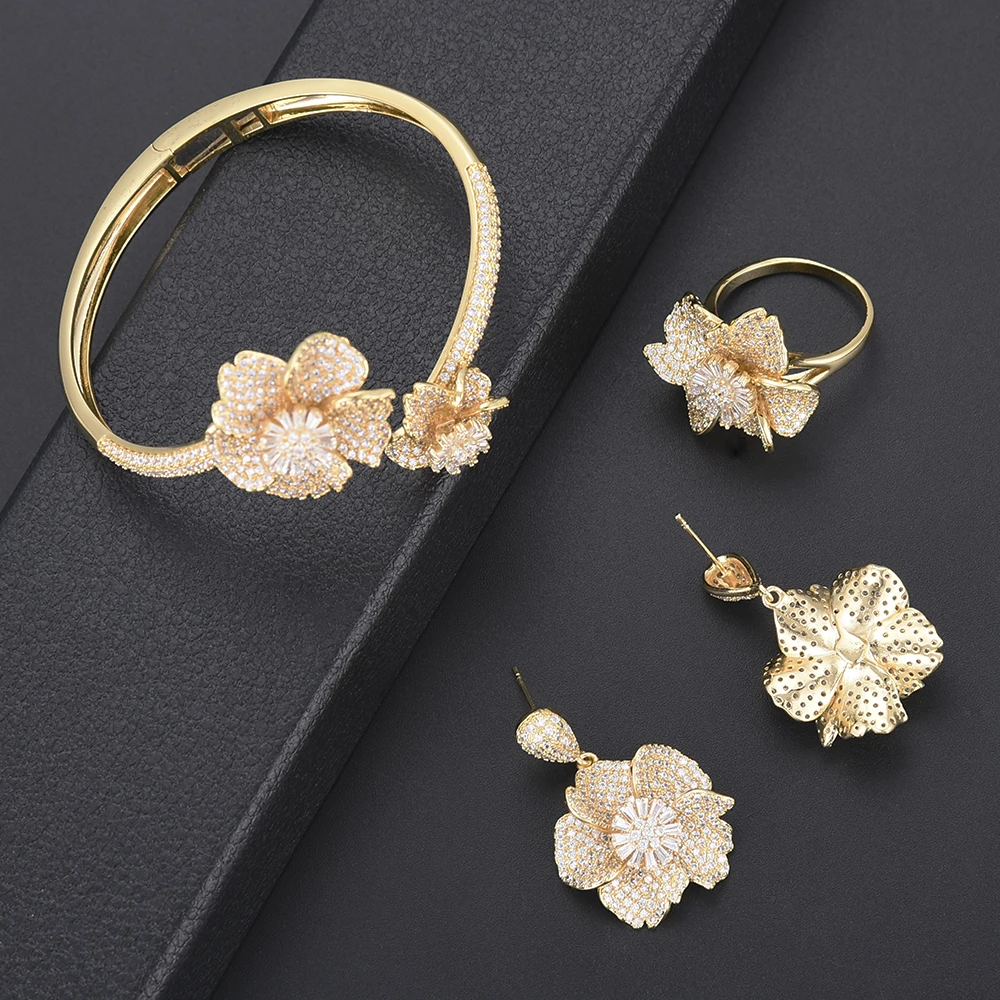Набор ювелирных изделий Delicate Blossom Дубай Свадебный комплект с кубическим
