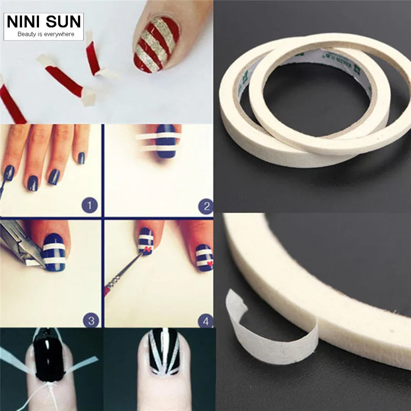 

5Pcs/Lot French Manicure Nail Tape Stickers Nail Art Tips Masking Tape Do Pattern Manicure Tools Nail Art Decoration 17 * 0.5cm