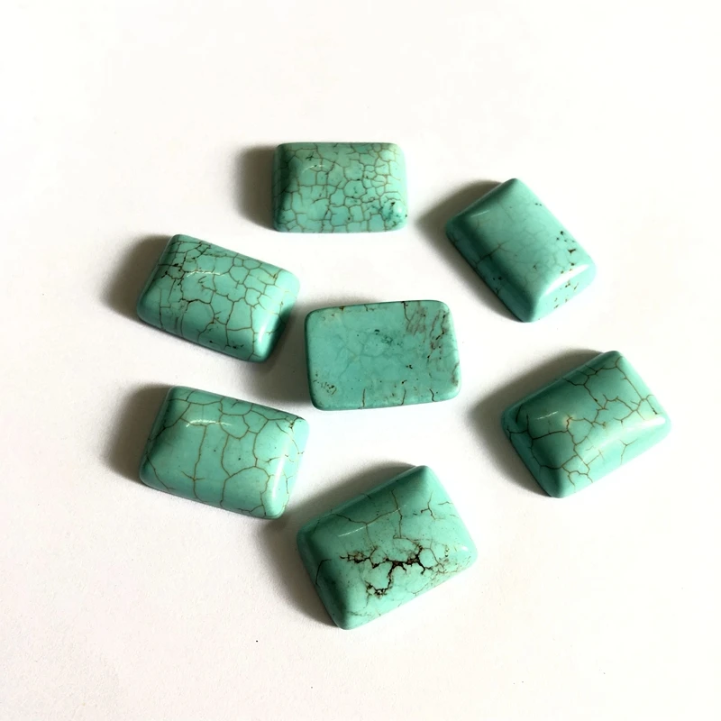 

Wholesale Natural Magnesite Turquois e Bead Cabochon17x24mm 22x30mm Rectangle Gem Stone Cabochon Ring Face,2Pcs/pack