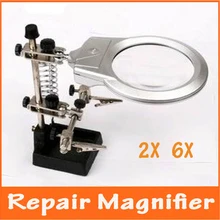 2X 6X с подсветкой Тип стола сварочная рама помощь ручная Лупа Ремонт печатных плат с светодиодный свет и подставка для пайки