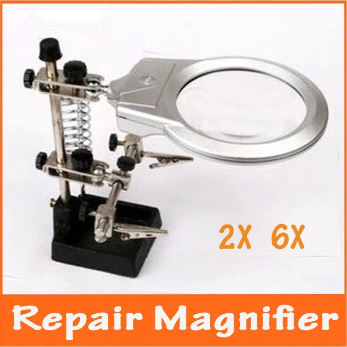 Helping Hand Desk Welding Magnifier 6X Magnifying Desktop Loupe Repair Tools