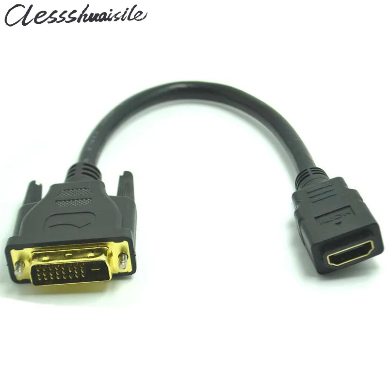 DVI 24+ 1 штекер в HDMI Женский адаптер конвертер кабель 20 см для lcd HD tv xbox ТВ-проектор коробка, почтой Китая с номером отслеживания