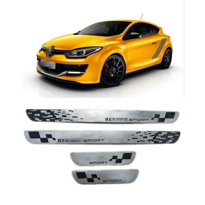 Fibra de carbono adecuado para Renault Megane RS Grandtour 2012 2016 2014 Placa de raspado puerta Sill cubierta ajuste accesorios de coche _ - AliExpress Mobile