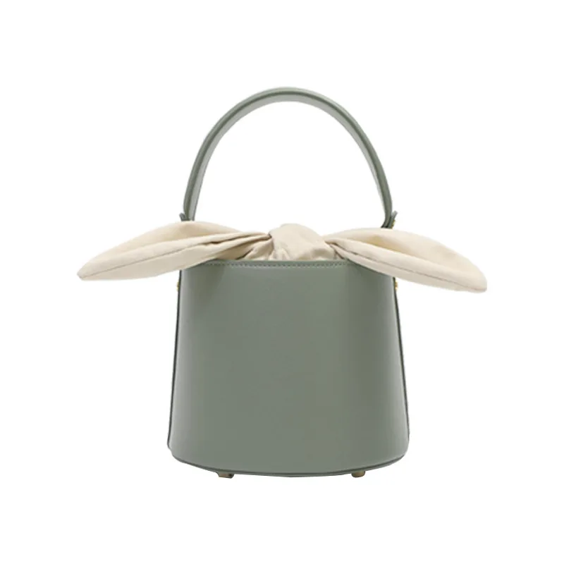 

2019 Hot Design Hand Bag with Bow Shoulder Bag Leather Women Bucket Bag Crossbody Bag