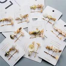 2 шт Бохо для волос аксессуары для женщин заколки для волос Богемские ювелирные изделия в виде Раковины Морская звезда заколка золотые заколки пляжный винтажный орнамент