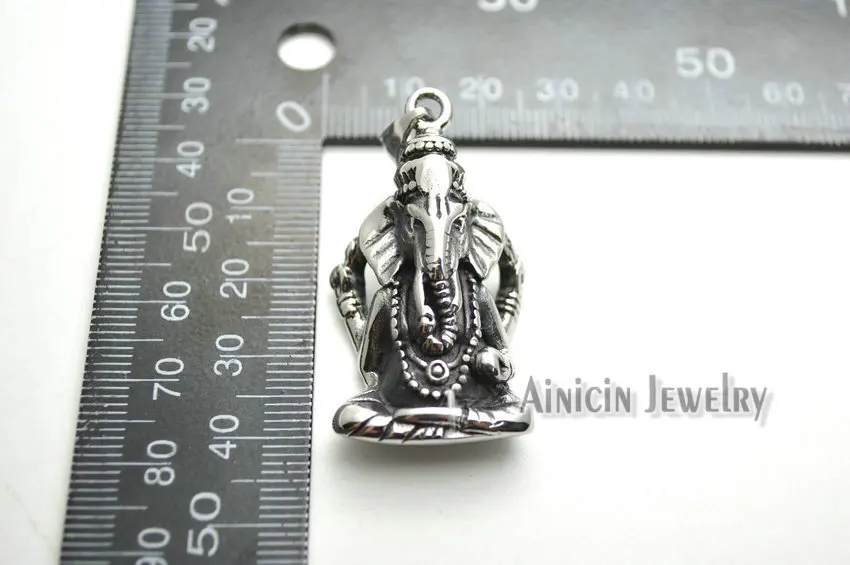 Davitu India Gold Ganesha Shape Stainless Steel Pendant Necklace Ancient Silver Color Buddhism Fashion Men and Women Jewelry Metal Color: 2 Davitu India Gold Ganesha Shape Stainless Steel Pendant Necklace Ancient Silver Color Buddhism Fashion Men and Women Jewelry Metal Color: 2