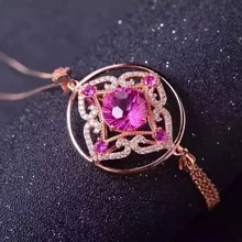 Натуральный фейерверк камень топаза кулон S925 Серебряный натуральный драгоценный камень кулон Цепочки и ожерелья Модные Лаки круглой кисточкой серьги для женщин, подарок, ювелирное изделие