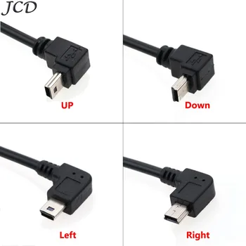 

JCD 4pcs/lot 90 Degree 4 angle USB Type A Female to Mini B 5 Pin Male cable Adapter