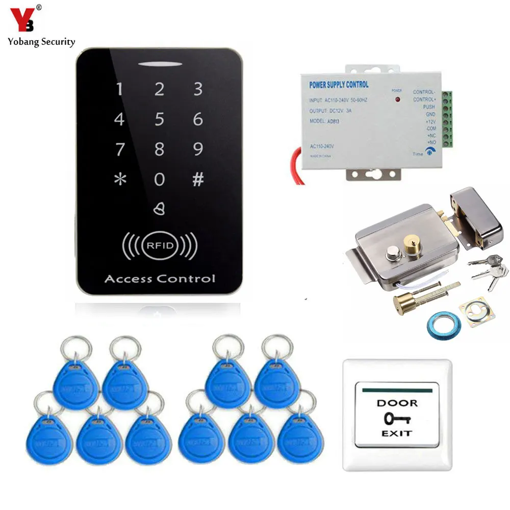 Yobang безопасности 10 шт. RFID брелок контроля доступа ворота системы безопасности Бесконтактный вход Электрический дверной замок система контроля доступа