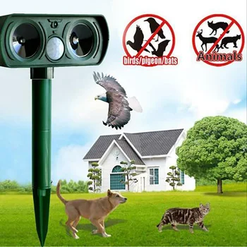 

Solar Powered Ultrasonic Cat Dog Fox Repeller Animal Chaser Deterrent Repellent Solar Charging Ultrasonic Repeller Snake Drive