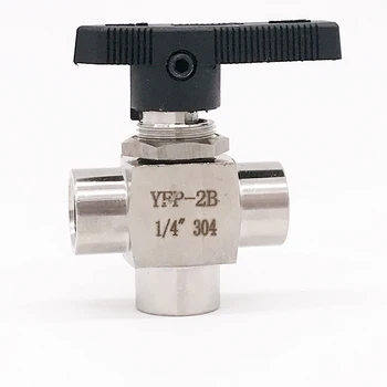 

Free ship GOGO 3 way female thread Ball valve 1/8" 1/4" 3/8" 1/2" stainless steel 304 high pressure temperature tee ball valve