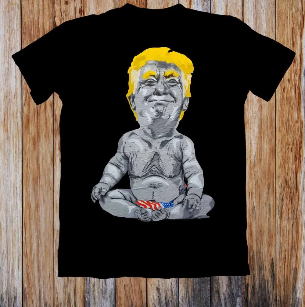 Новый высокое качество 2019 с короткими рукавами хлопковая Футболка Трамп граффити Мужская футболка Бейсбол футболки