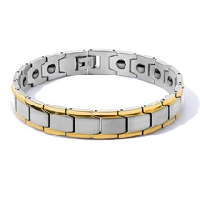 JeeMango тренд магнит здоровья Браслеты Браслет Модные мужские титановые стальные часы браслет-цепочка Ювелирные изделия Регулируемые OGS935