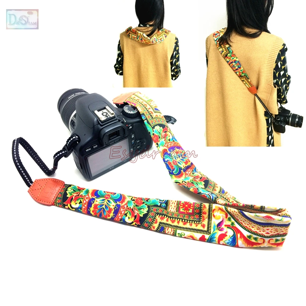 

Women Nylon National Shawls and Scarves Flower Style Neck Shoulder Strap for DSLR Camera Female Scarf Soft Oriental Bohemian
