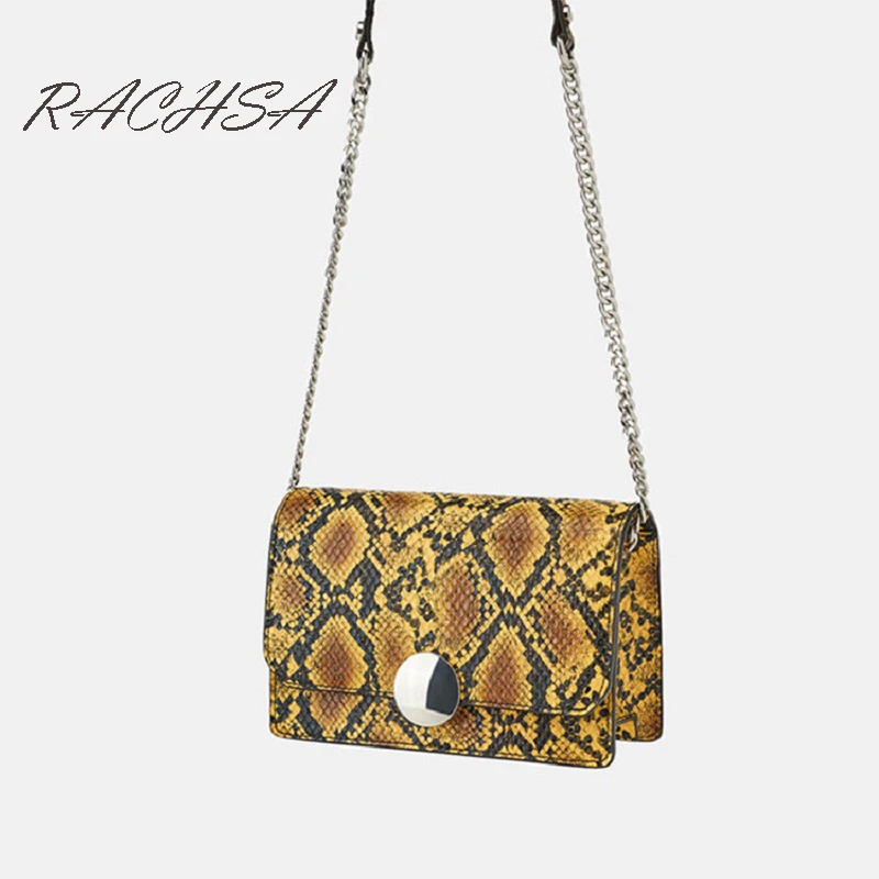 2019 New Designer Shoulder Bag for Women Fashion Animal Print Crossbody Bag Simple Small Handbags with Chain Messenger Bags